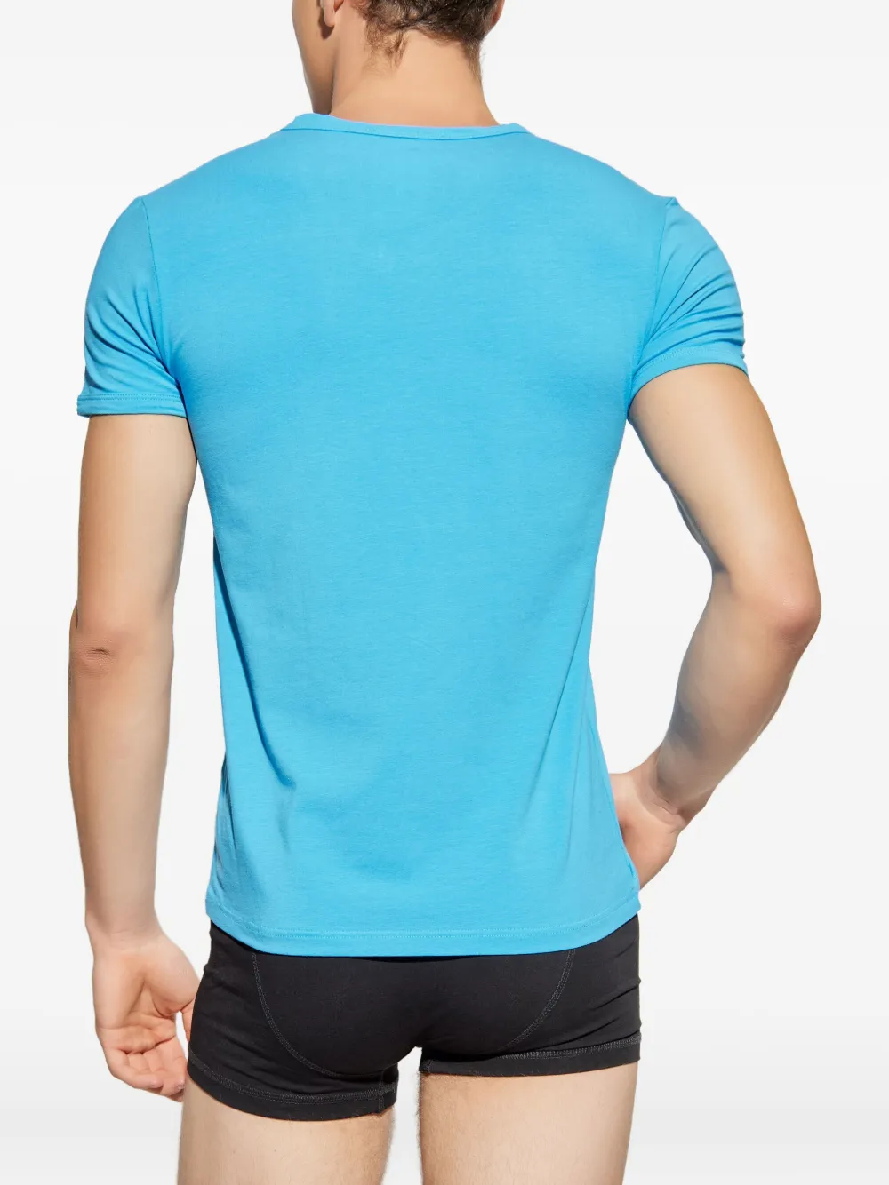 Versace v-neck logo.print t-shirt Blauw