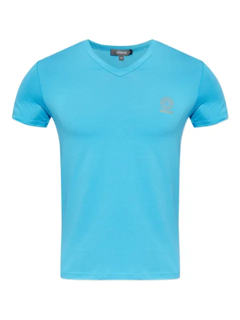Versace v-neck logo.print t-shirt