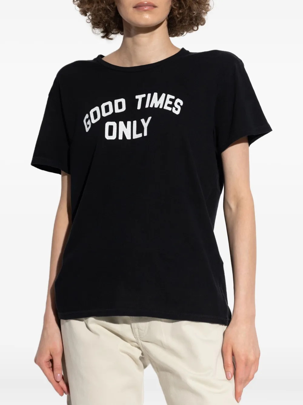 R13 printed cotton T-shirt Zwart