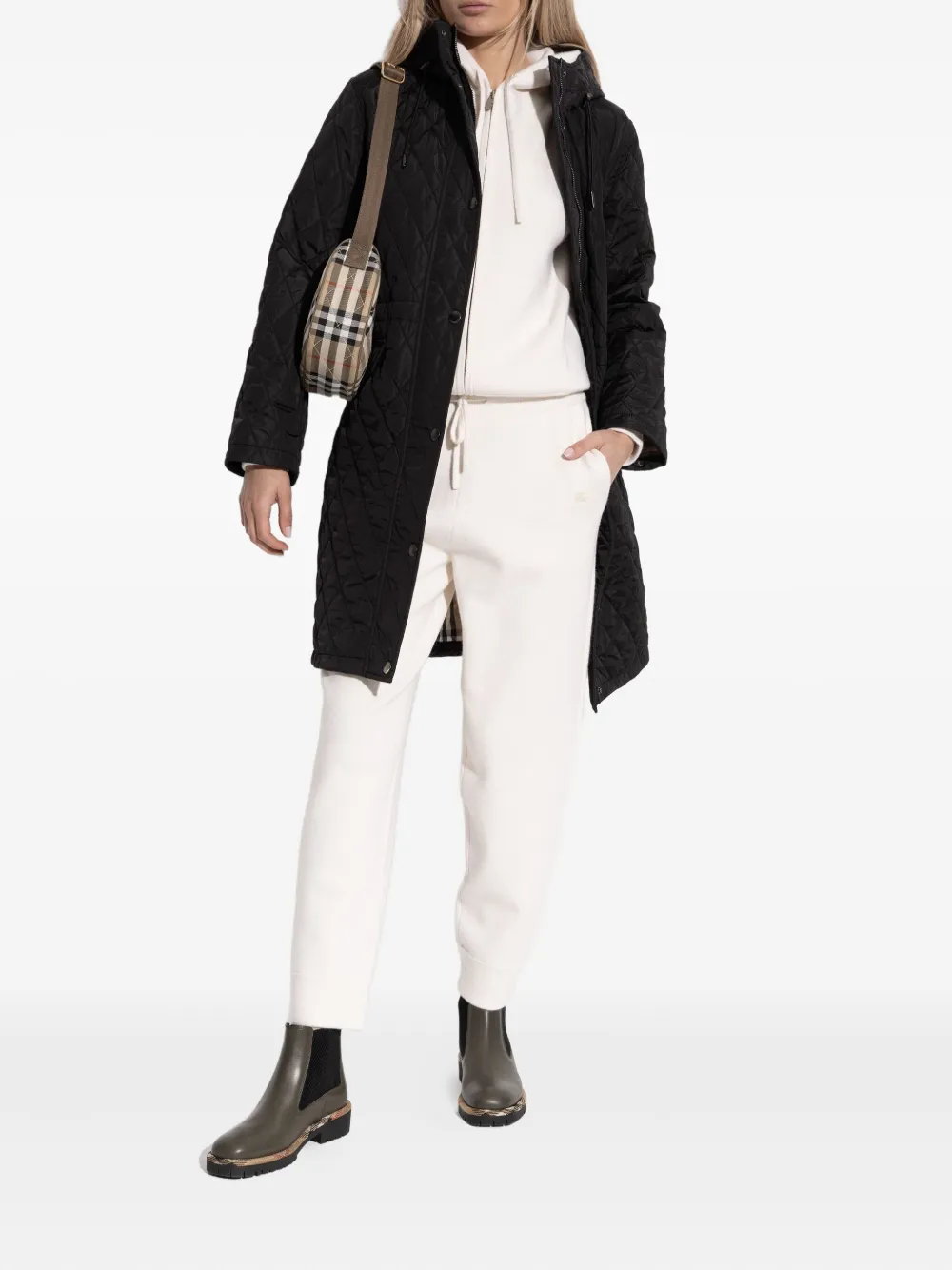 Burberry Geruite Chelsea enkellaarzen Zwart