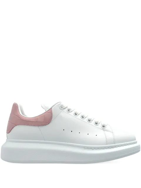 Alexander McQueen leather crocodile-effect heel sneakers