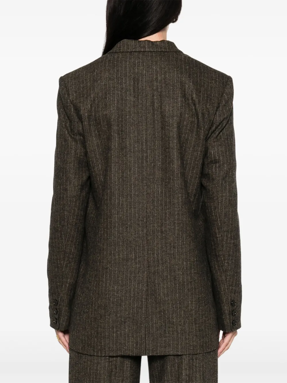 ISABEL MARANT Blazer met krijtstreep en enkele rij knopen Bruin