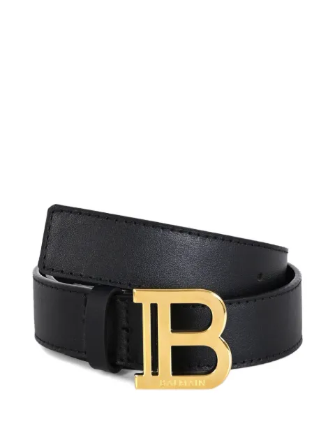 Balmain Kids logo-buckle leather belt