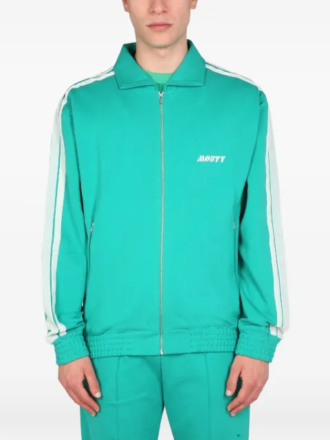MOUTY stripe-detail  zip-up sweatshirt 