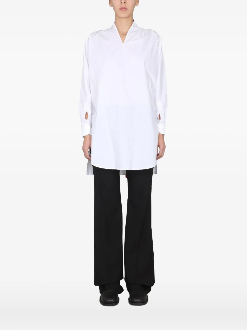 Raf Simons buttoned long-sleeved blouse | White | Image 1