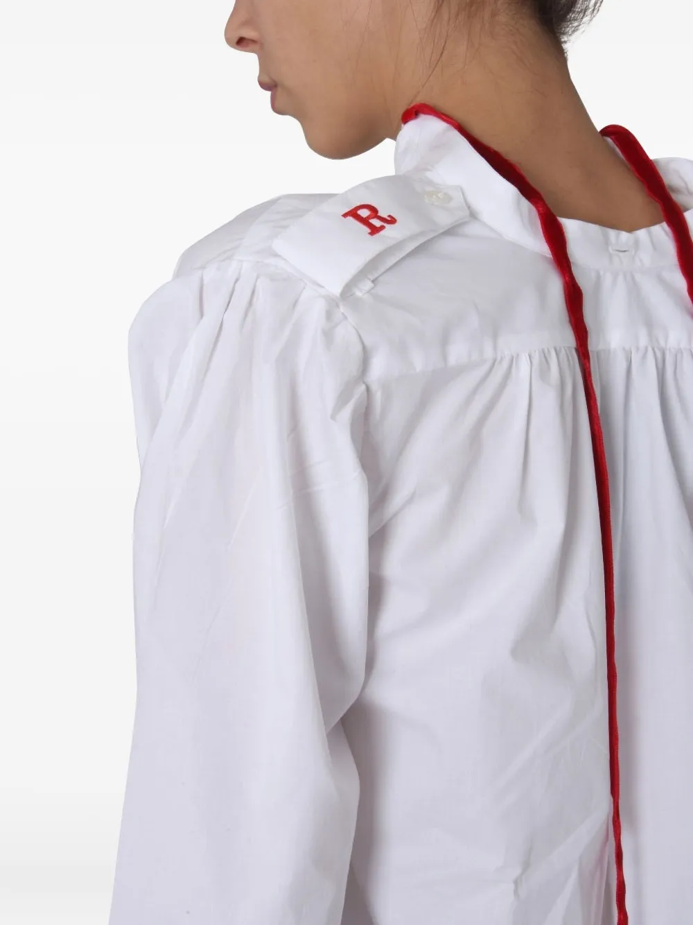 Raf Simons Blouse met knopen en lange mouwen Wit