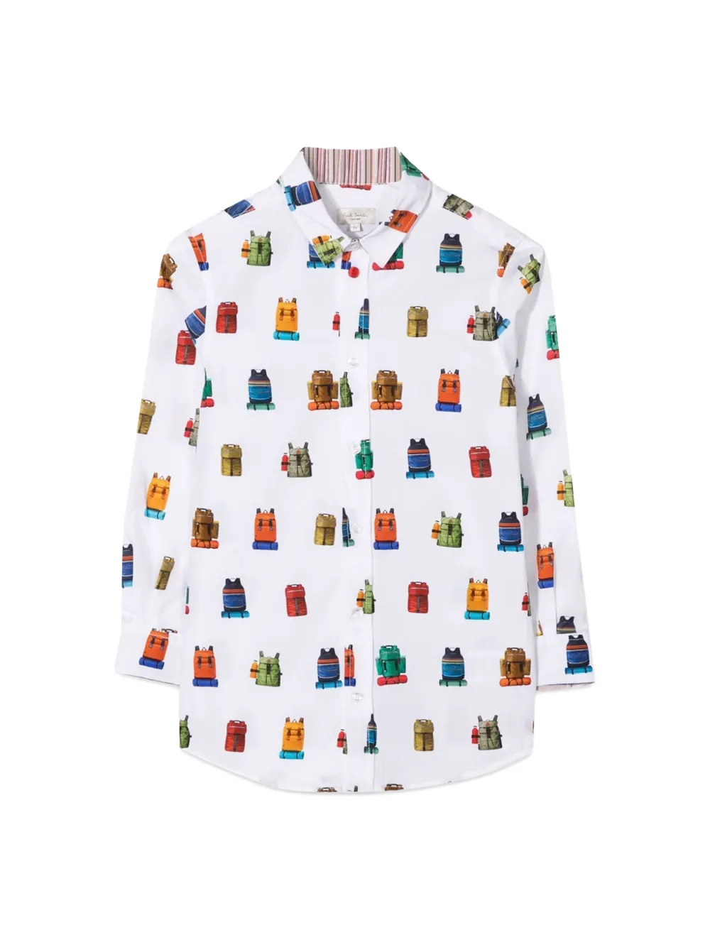 Paul Smith Junior Backpack Print Shirt In Multi