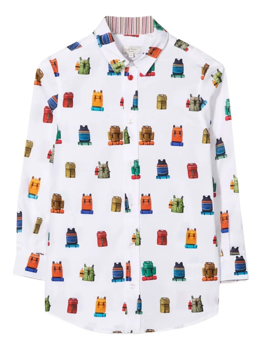 Paul Smith Junior Backpack Print Shirt In Multi
