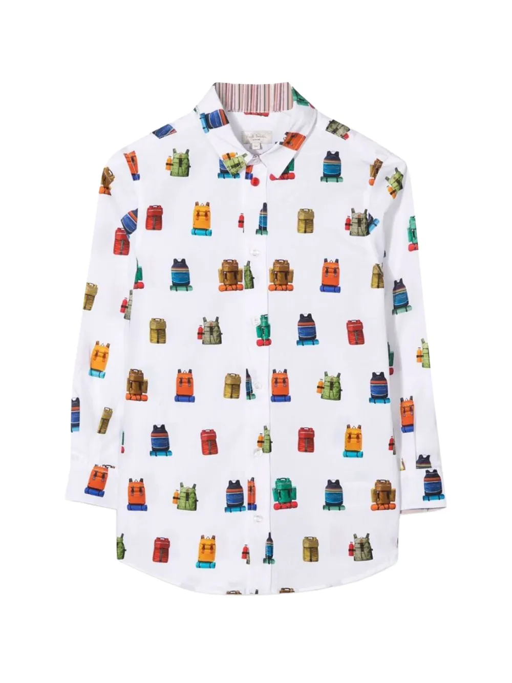 Paul Smith Junior backpack print shirt - Bianco
