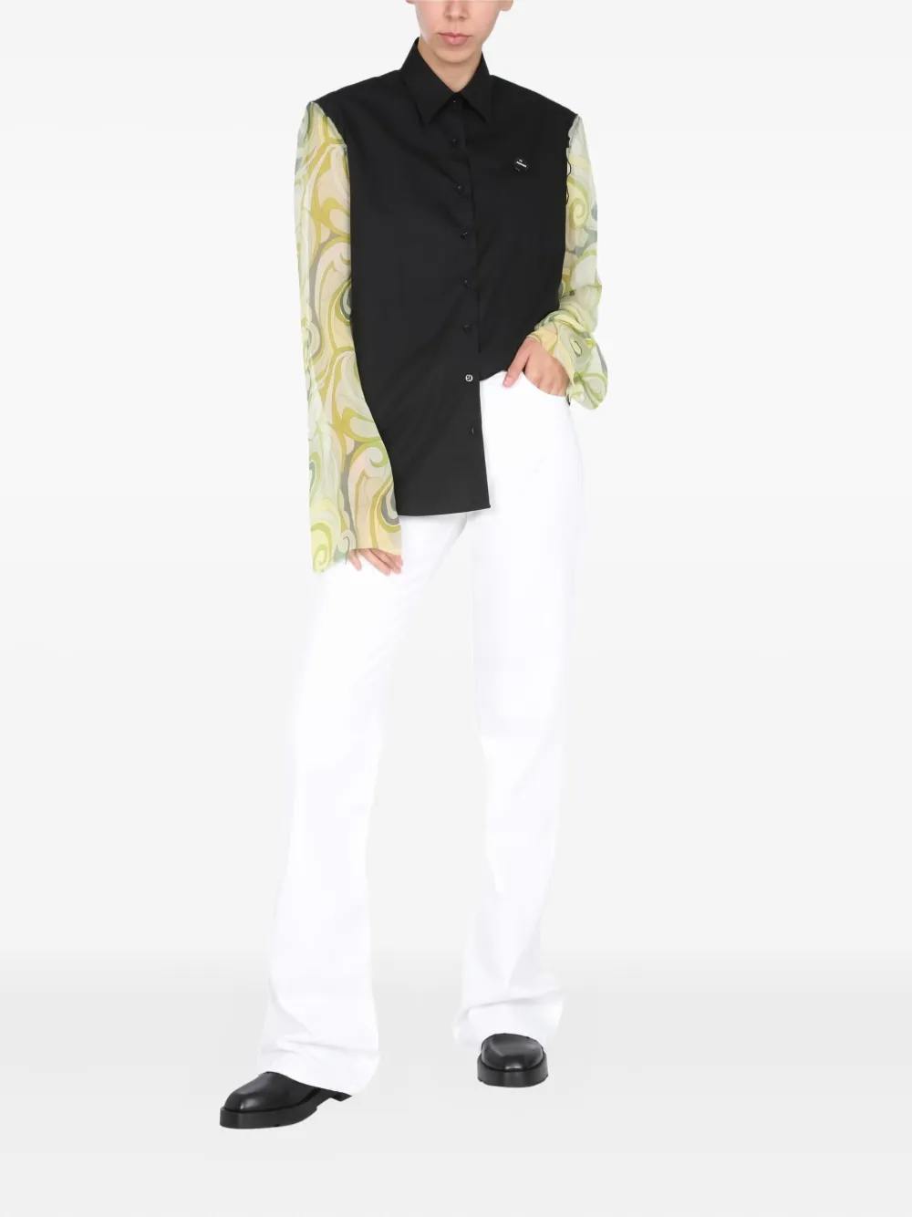 Raf Simons image-patch jeans | Calça jeans bootcut | Image 2