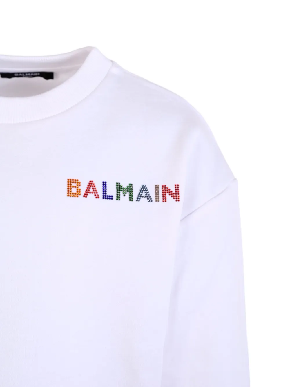 Balmain Kids Sweater verfraaid met kristallen Wit