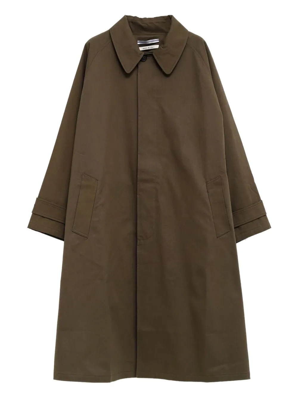 Cristaseya raglan-sleeve single-breasted coat | Green | Image 1