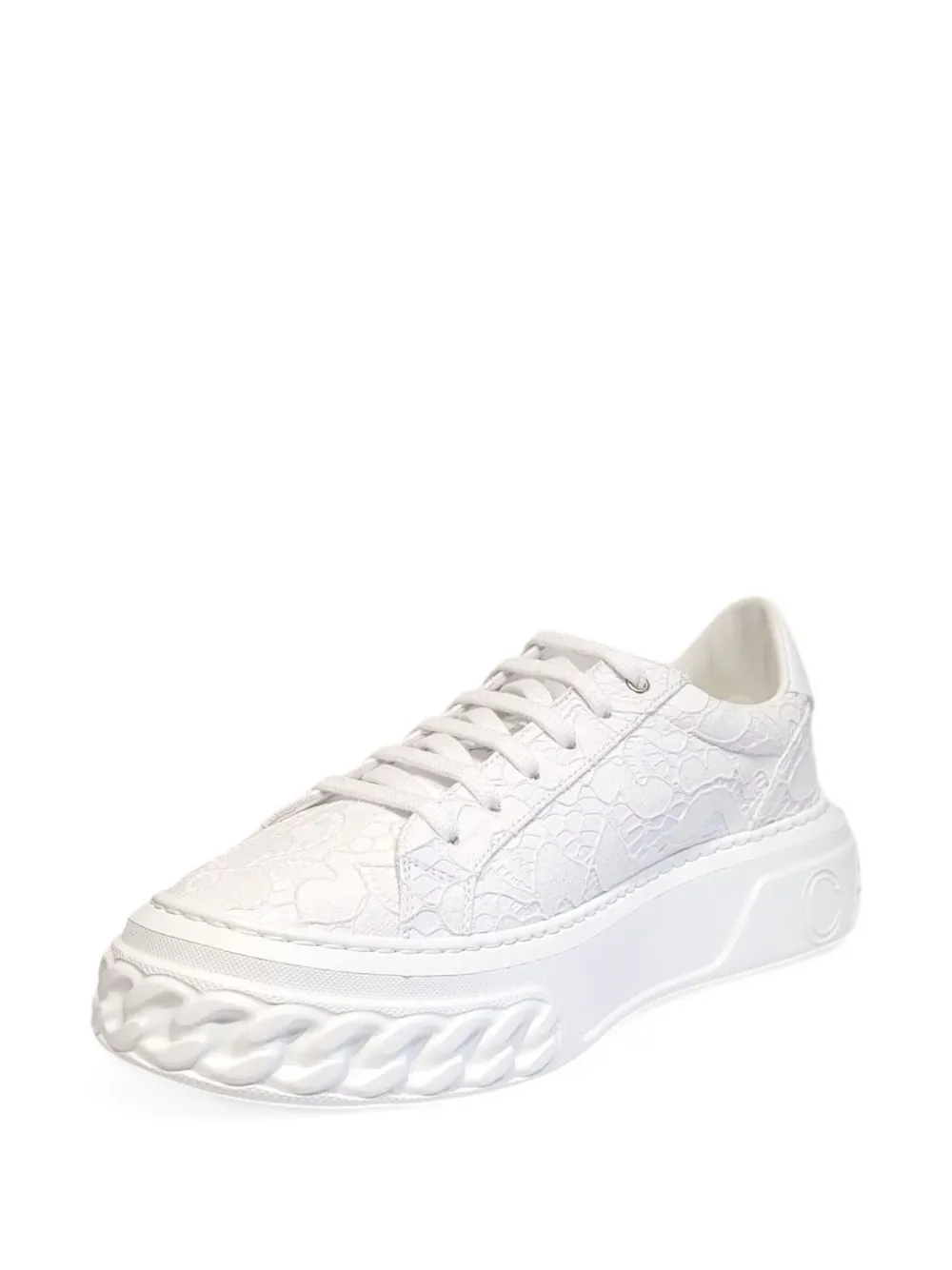 Casadei Off Road sneakers met afwerking van kant Wit