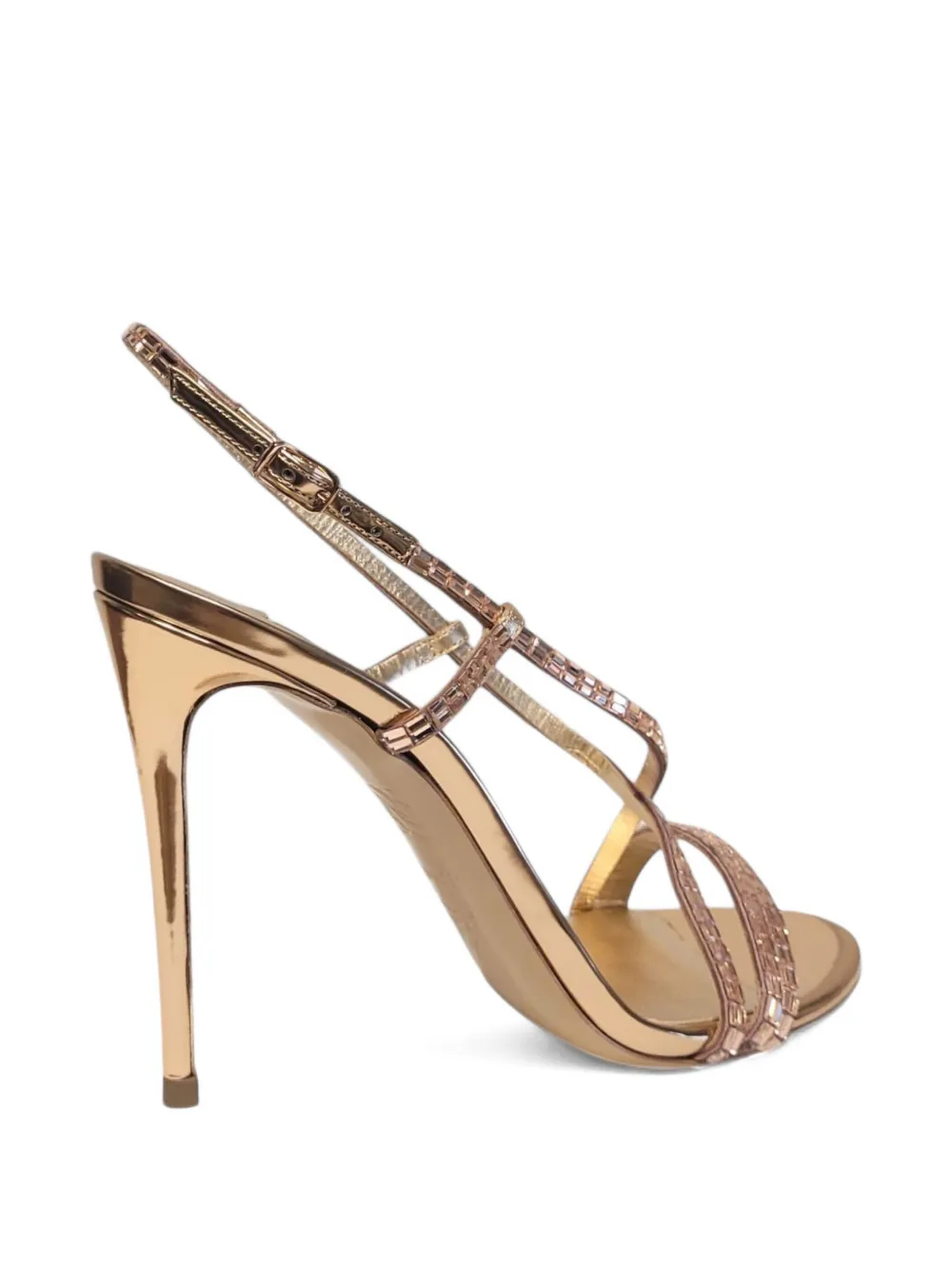 Casadei 100mm crystal-embellished slingback sandals Gold