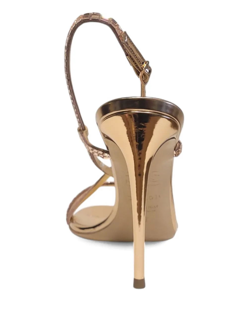 Casadei 100mm crystal-embellished slingback sandals Gold