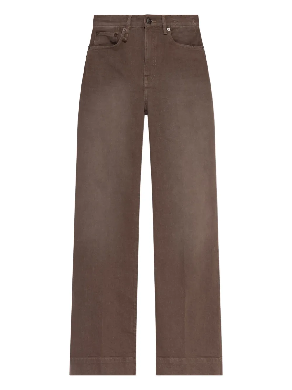 R13 leather-patch cotton jeans Bruin
