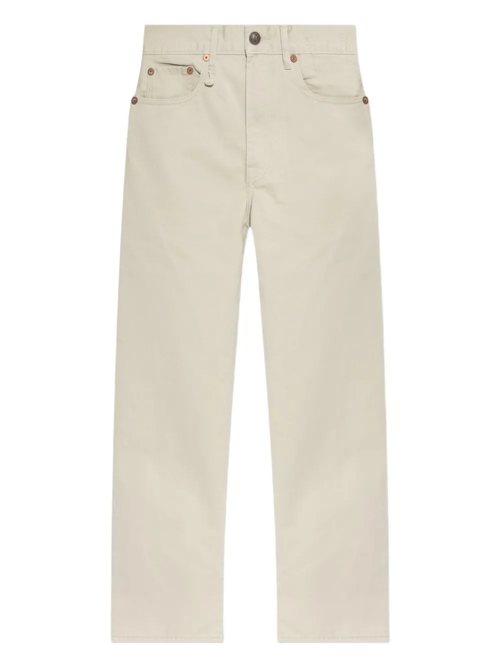 R13 embroidered-pocket jeans Beige