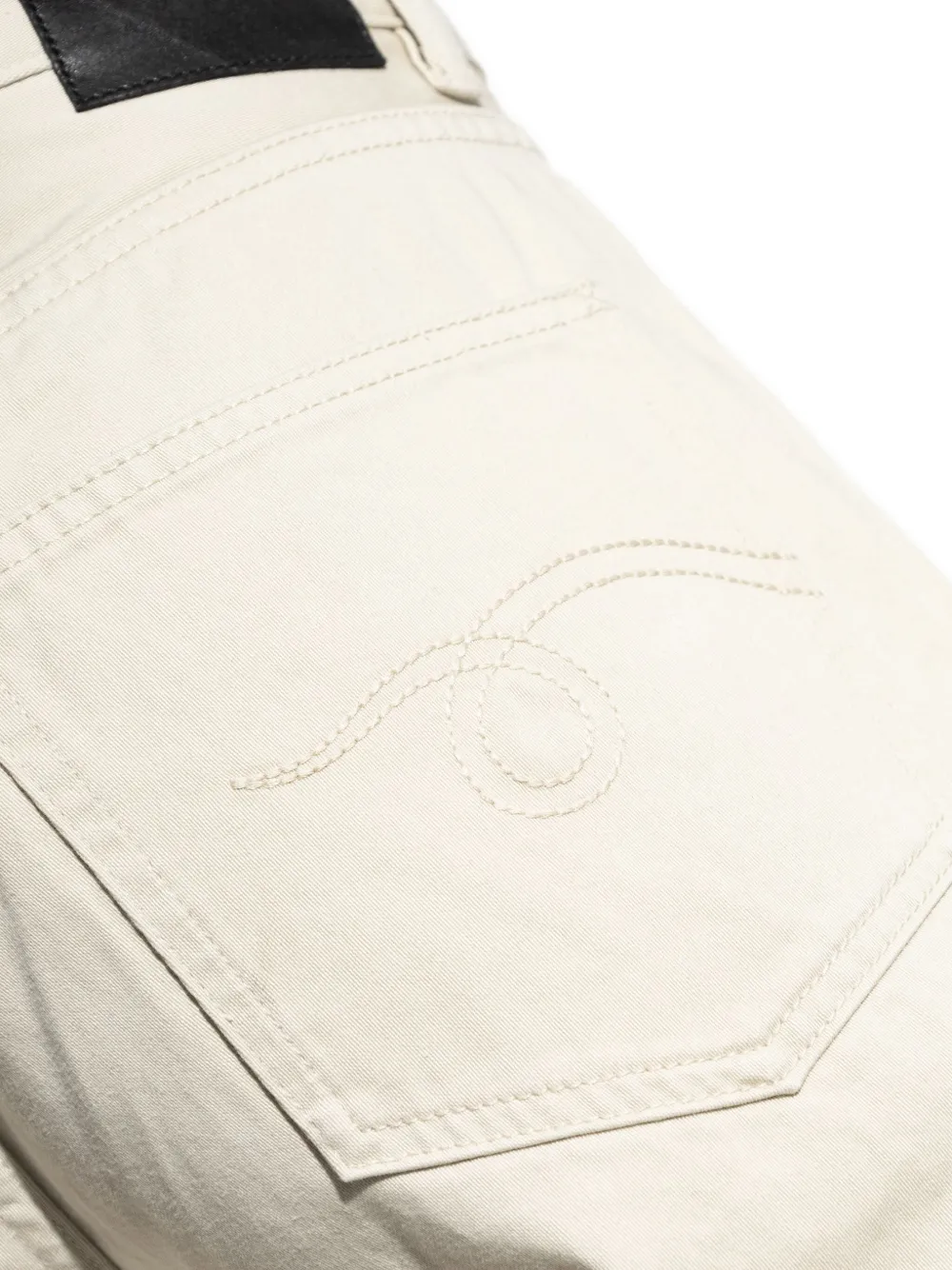R13 embroidered-pocket jeans Beige