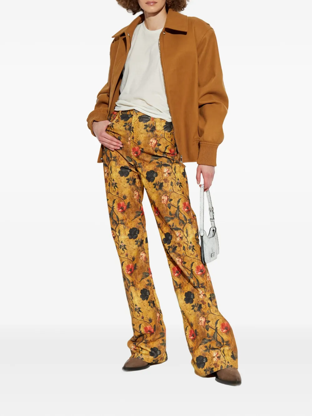 R13 floral-print jeans Geel