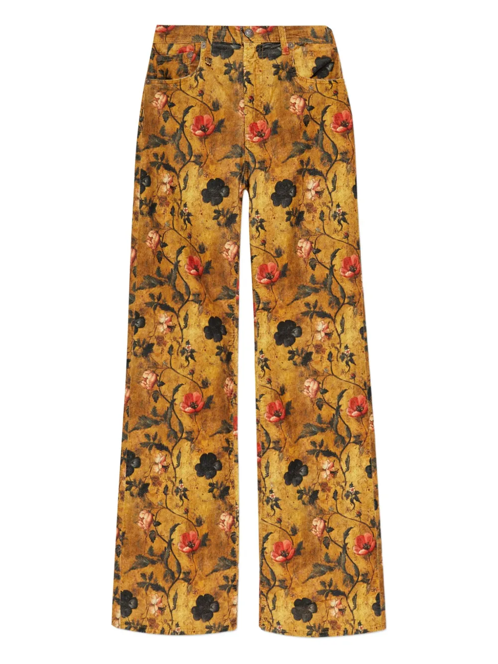 R13 floral-print jeans Geel