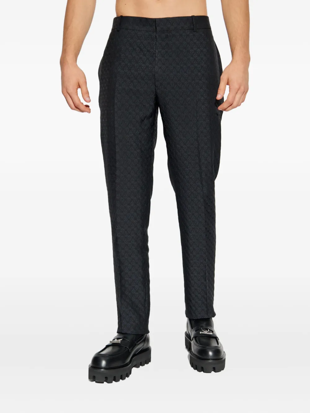 Alexander McQueen skull-pattern trousers Zwart