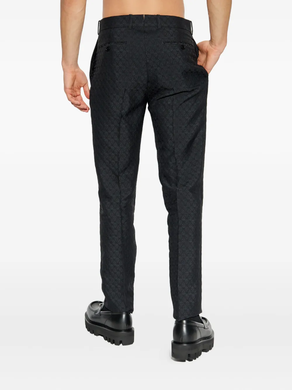 Alexander McQueen skull-pattern trousers Zwart