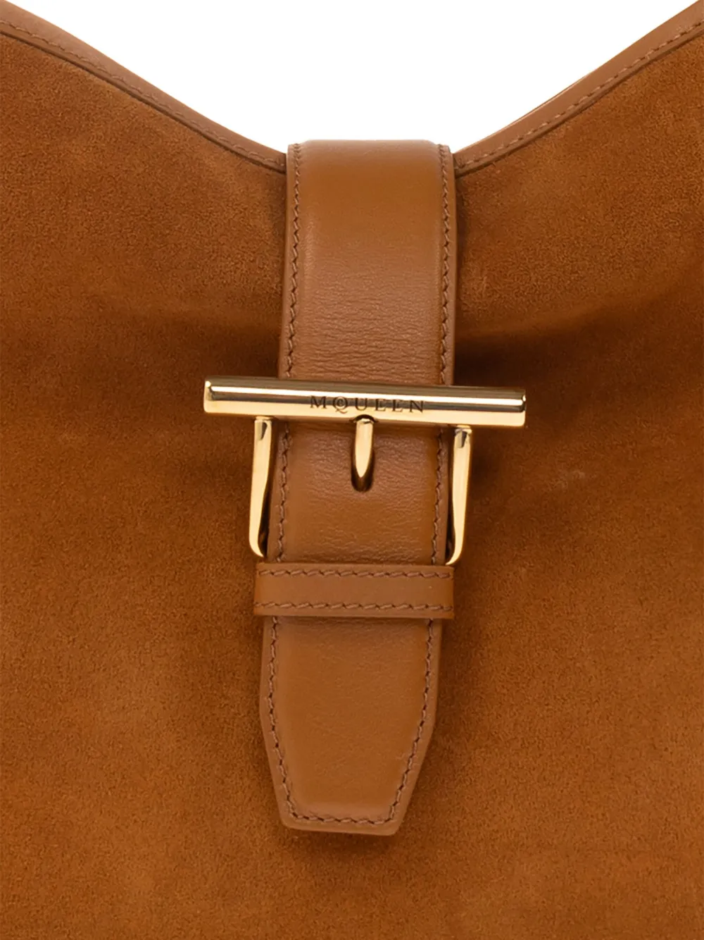 Alexander McQueen T-Bar suede shoulder bag Bruin