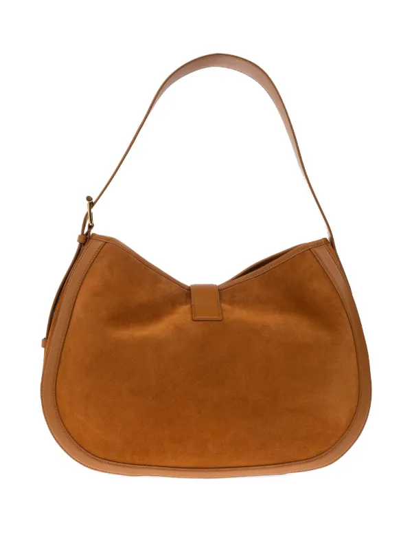 Alexander McQueen T-Bar Suede Shoulder Bag | Brown | FARFETCH