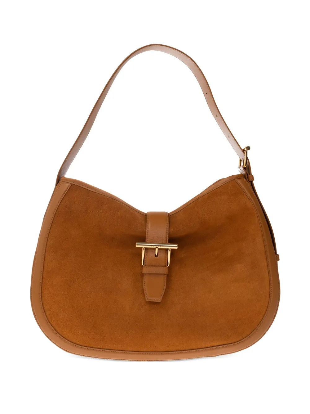 Alexander McQueen T-Bar suede shoulder bag Bruin