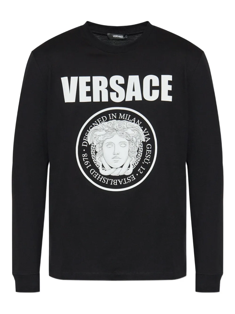Versace medusa logo long-sleeve t-shirt Zwart
