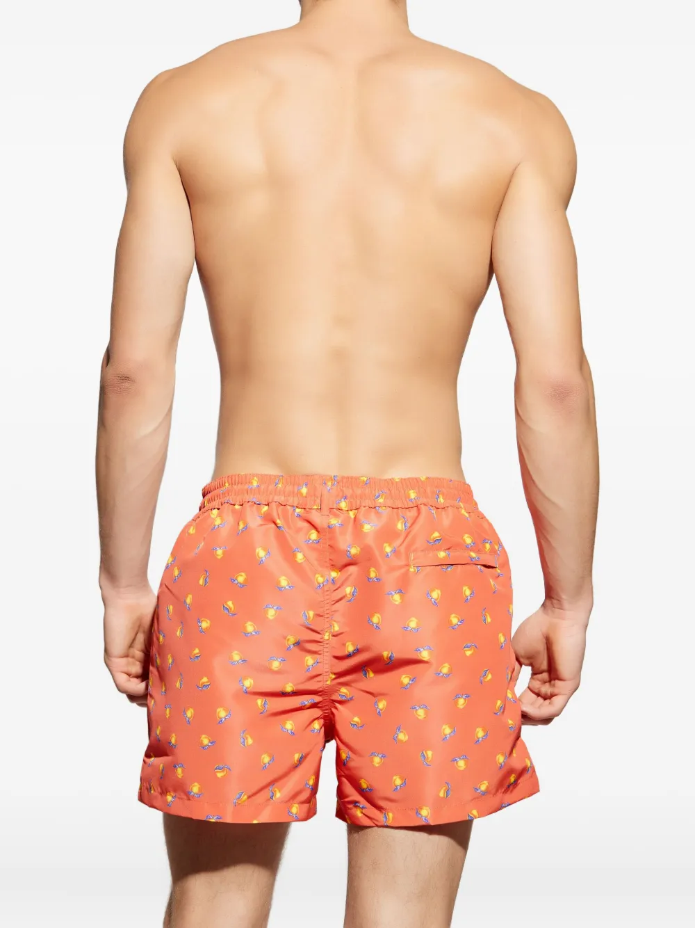 Paul Smith peach-print drawstring swim shorts Oranje