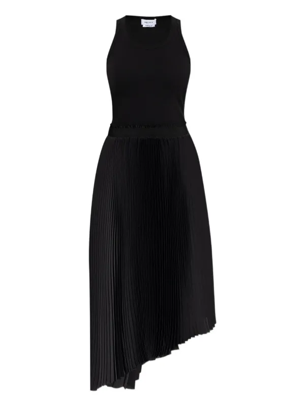 Alexander McQueen Pleated Asymmetric Dress | Black | FARFETCH GE