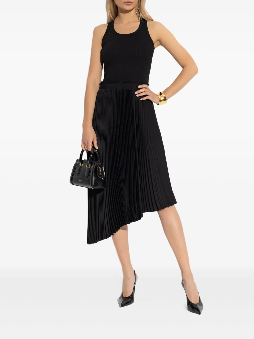 Alexander McQueen Asymmetrische jurk Zwart