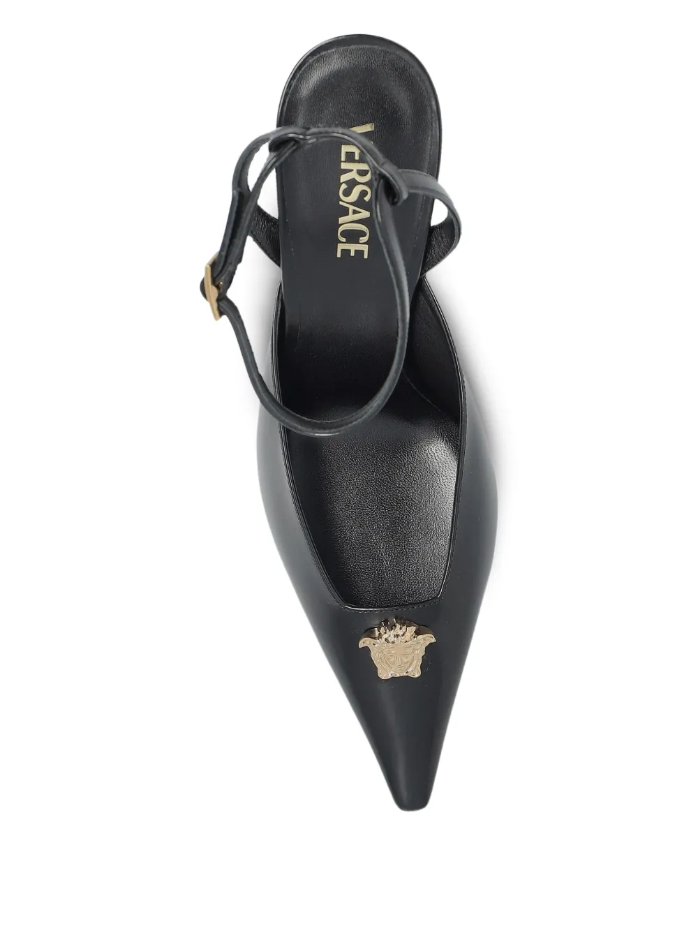 Versace 85mm medusa-embellished pointed-toe pumps Black