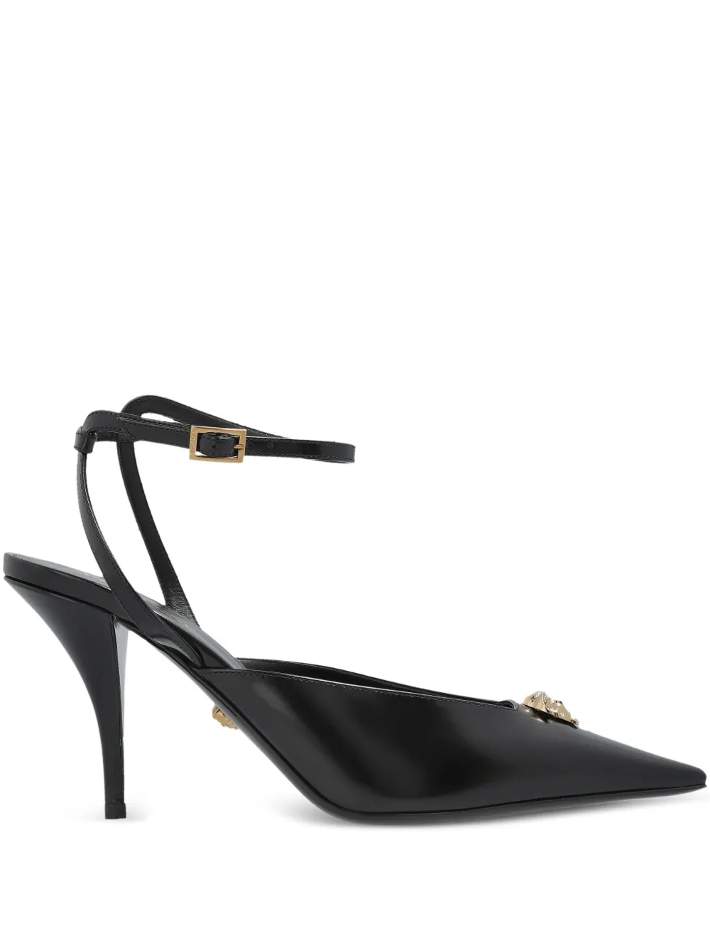 Versace 85mm medusa-embellished pointed-toe pumps Black