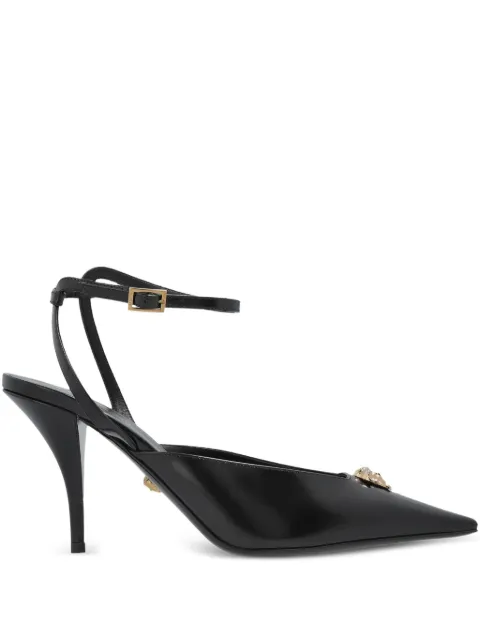 Versace 85mm medusa-embellished pointed-toe pumps