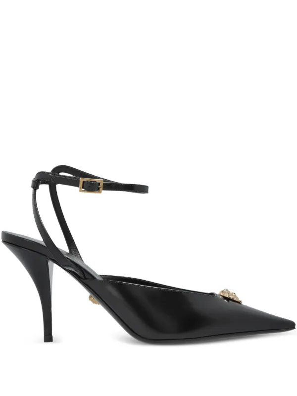 Versace メドゥーサ 85mm ポインテッドトゥ パンプス | ブラック