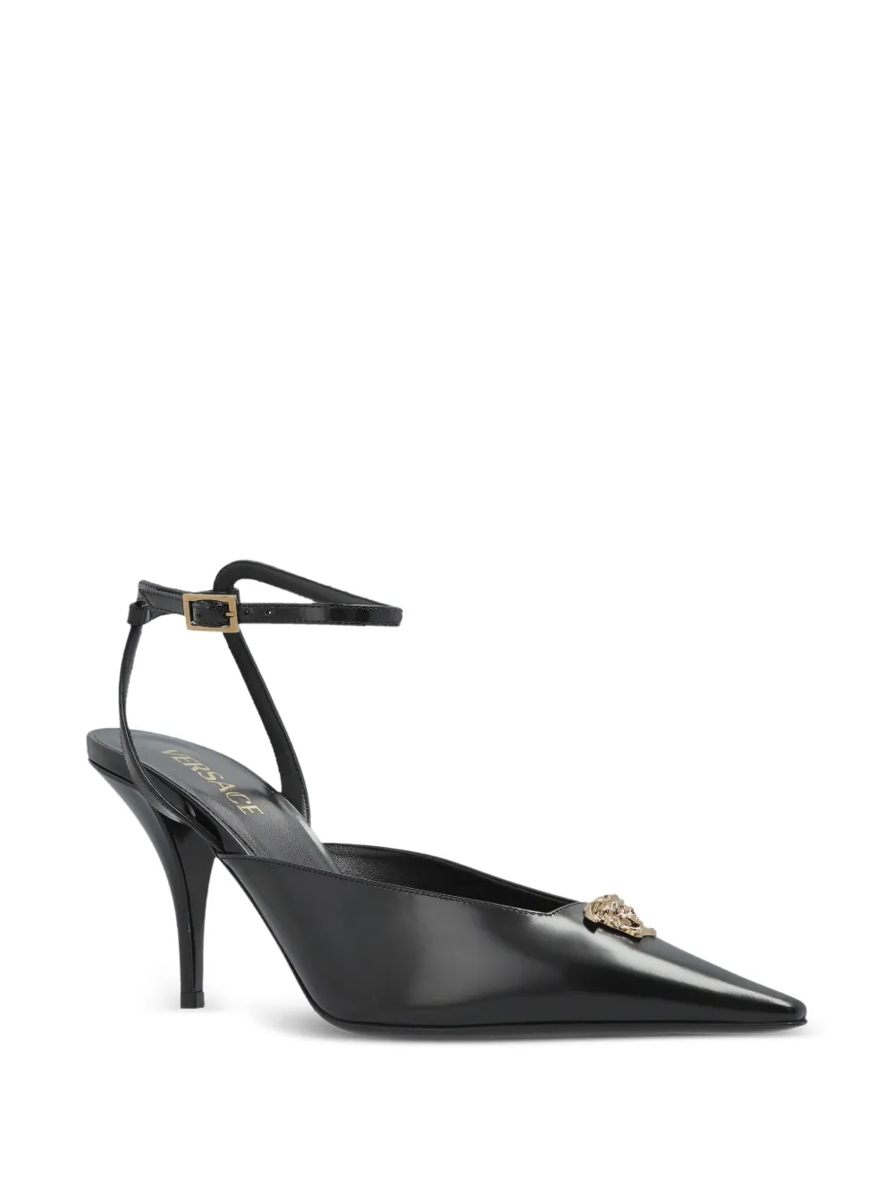 Versace 85mm medusa-embellished pointed-toe pumps Black