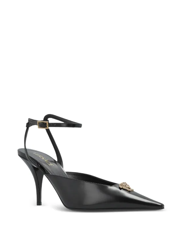 Versace メドゥーサ 85mm ポインテッドトゥ パンプス | ブラック
