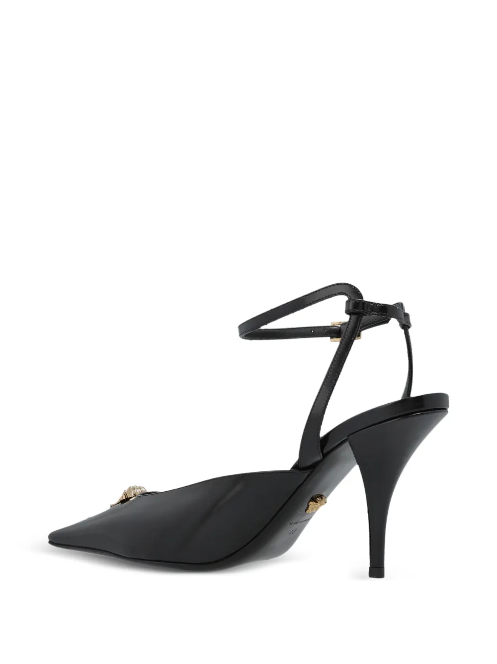 Versace 85mm medusa-embellished pointed-toe pumps Black