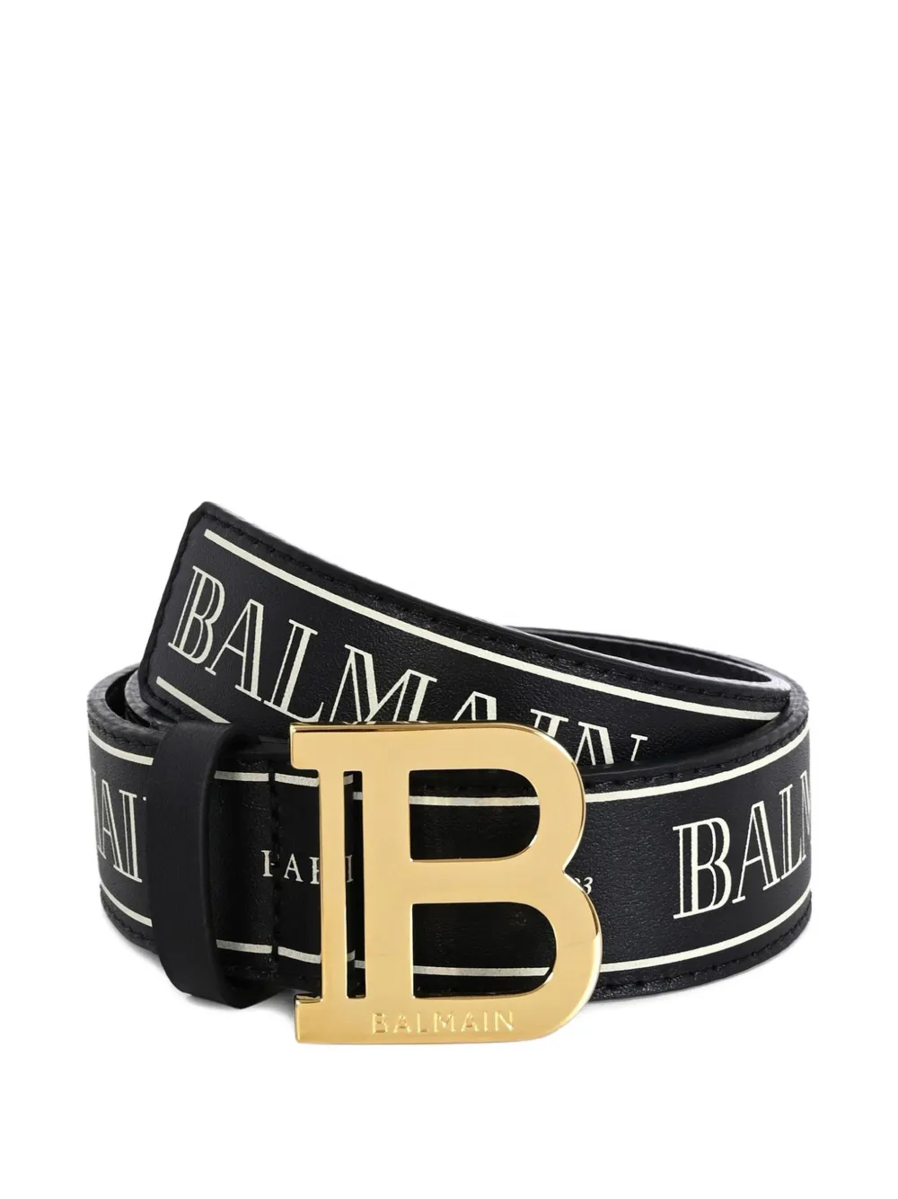 Balmain Kids logo-buckle leather belt - Nero
