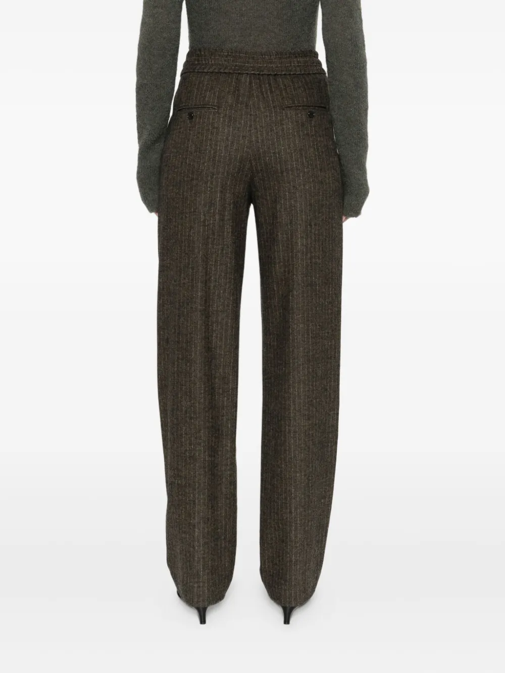 ISABEL MARANT Pantalon met elastische taille en krijtstreep Bruin