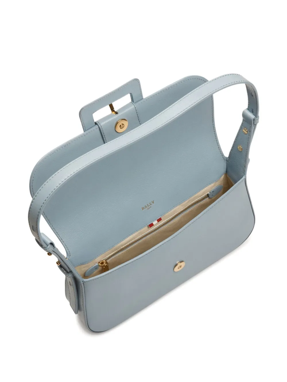 Bally Jadha Buckle-leather Shoulder Bag In Blue