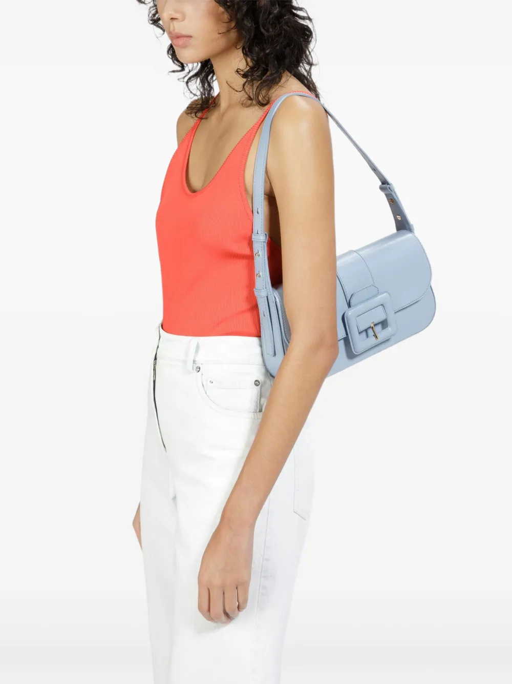 Bally Jadha leren schoudertas met gesp - Blauw