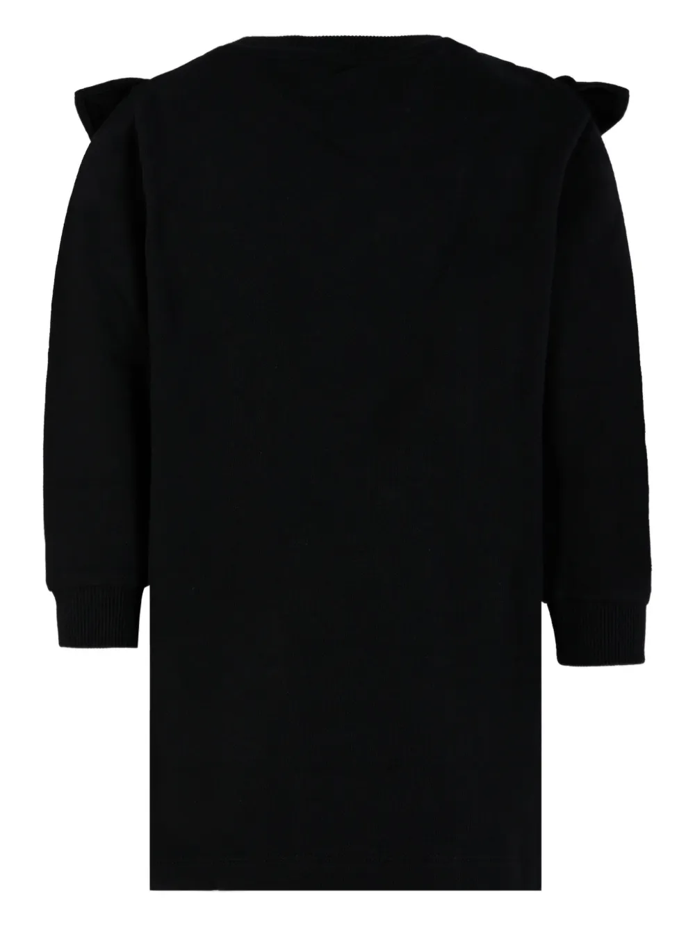 Balmain Kids ruffled-detail logo dress Zwart