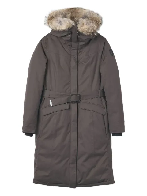 NOBIS faux-fur hooded belted coat