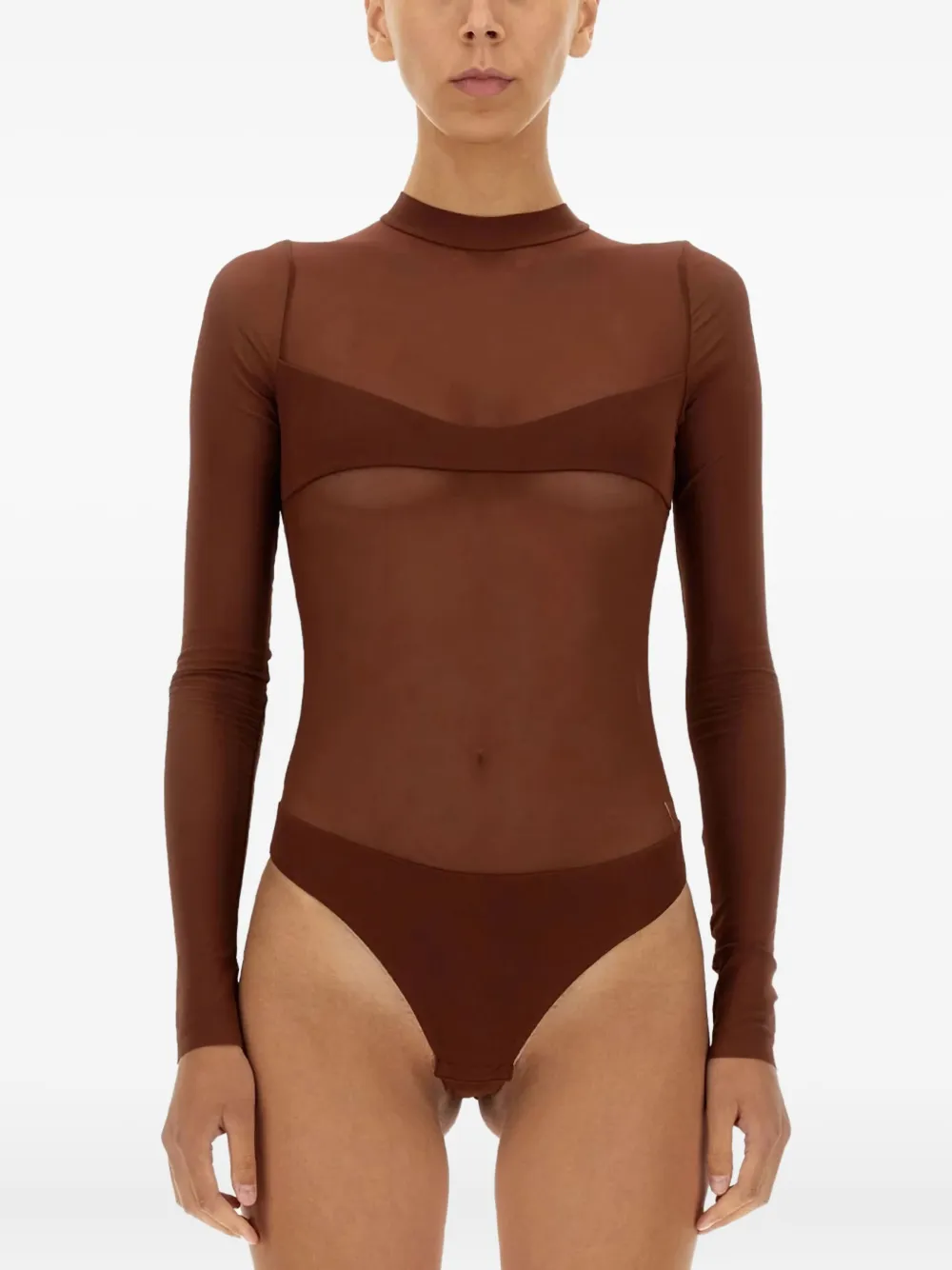 Not After Ten Long Sleeve Bodysuit In Brown
