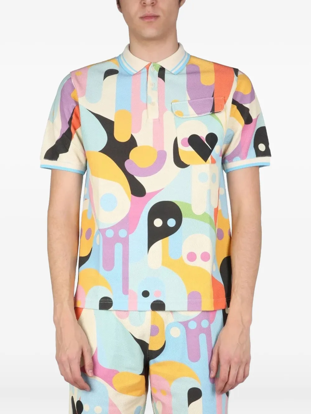 Pharmacy Industry pocketed-patterned polo shirt - Nude