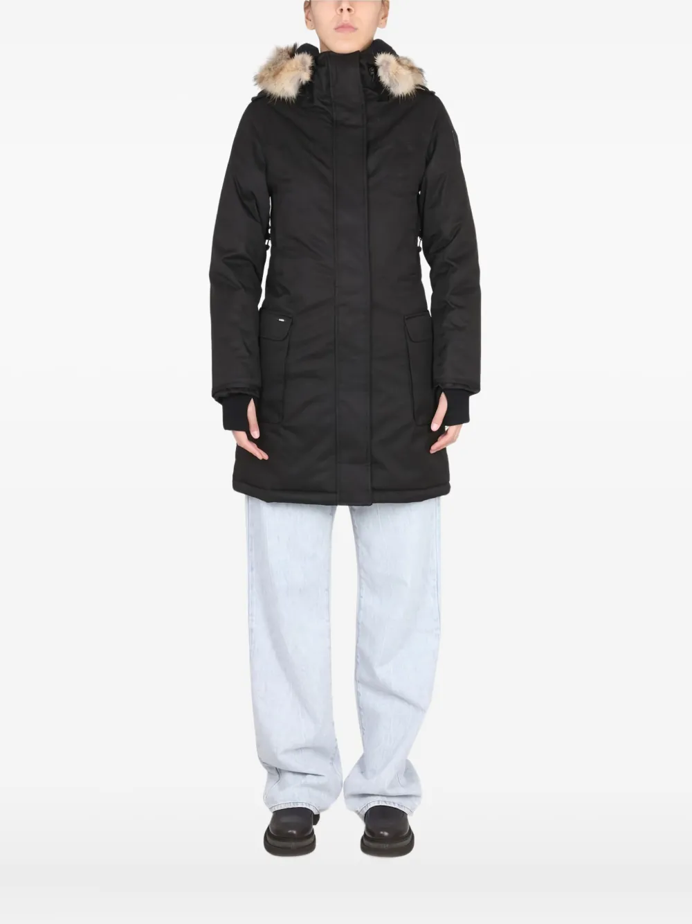 Nobis Hooded Parka Coat In Black