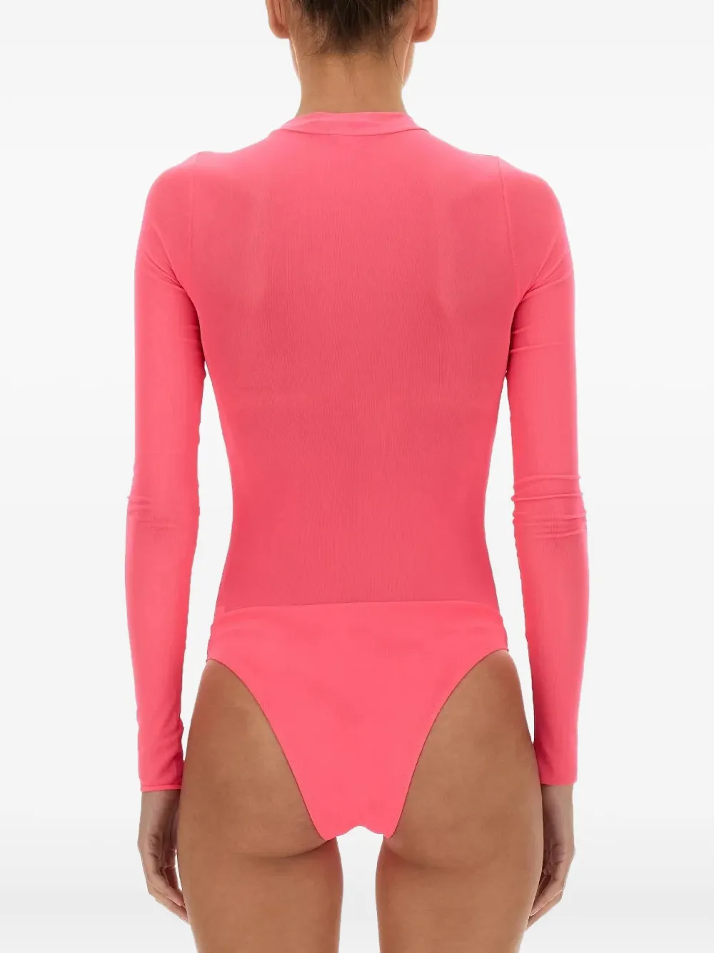 Not After Ten Long-sleeve Bodysuit In Pink